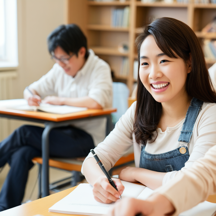 Students learning together